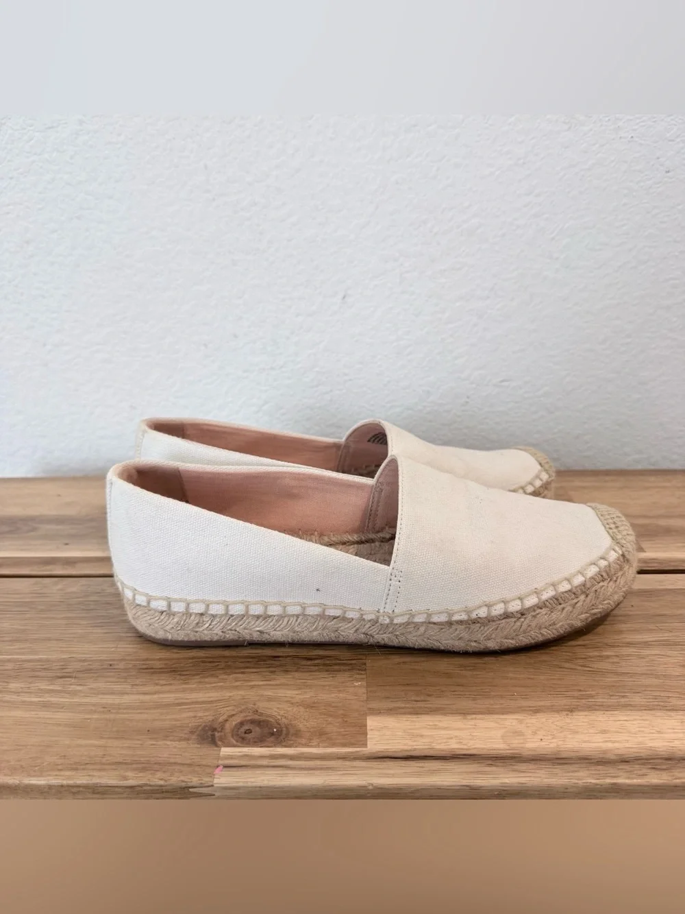 J.Crew- White Canvas Jute Espadrilles - Size 7